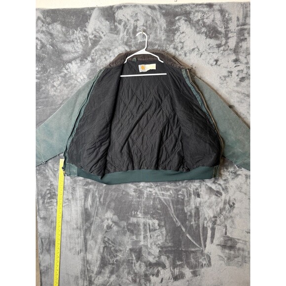 Vintage Carhartt Santa Fe J14 Olive Green Faded Distress Corduroy Collard XL - Picture 7 of 8